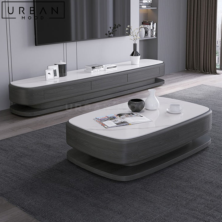 GARET Modern Sintered Stone TV Console & Coffee Table