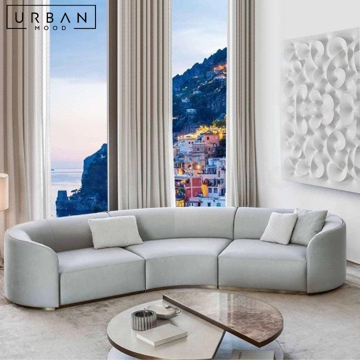 GARTNER Modern Curved Leather Sofa