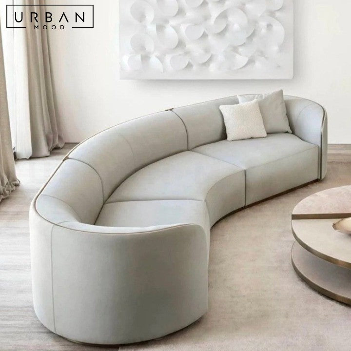 GARTNER Modern Curved Leather Sofa