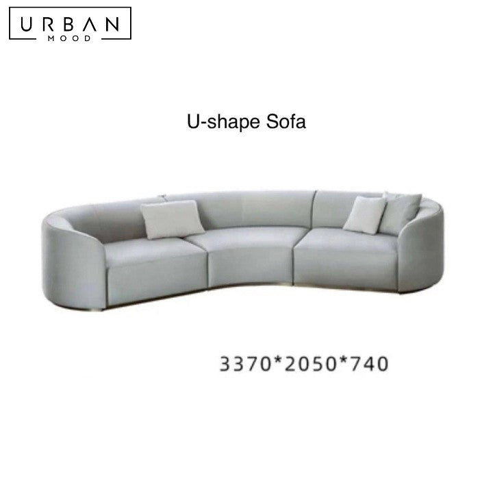 GARTNER Modern Curved Leather Sofa