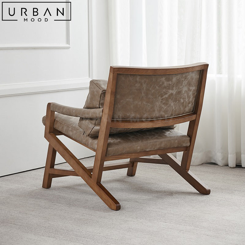 GRETA Rustic Solid Wood Armchair