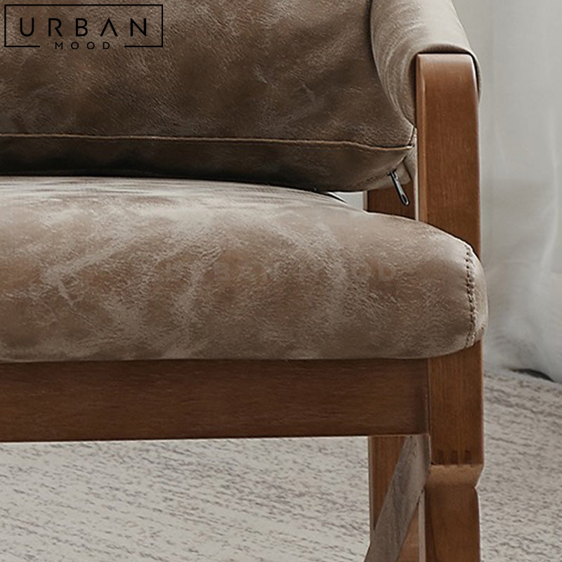 GRETA Rustic Solid Wood Armchair