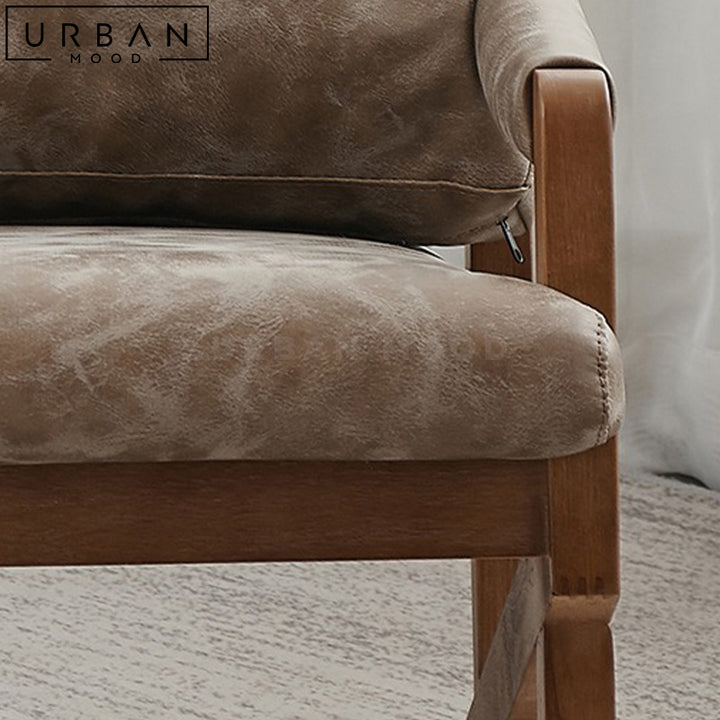 GRETA Rustic Solid Wood Armchair