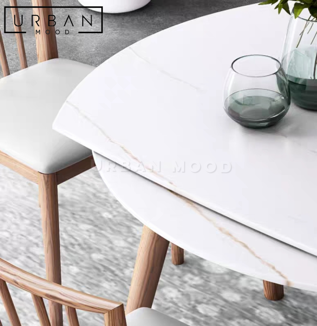 GRECO Extendable Sintered Stone Round Dining Table