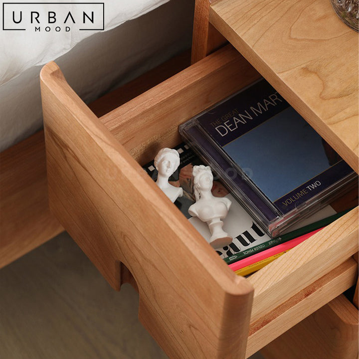 HARN Japandi Solid Wood Bedside Table