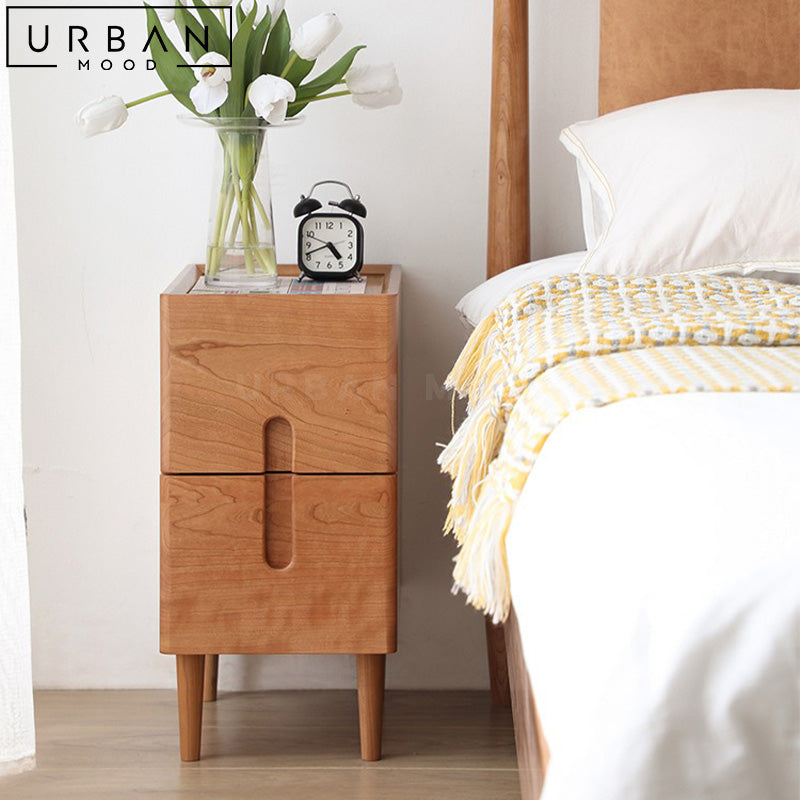 HARN Japandi Solid Wood Bedside Table
