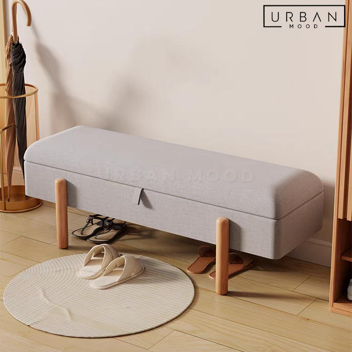 HITO Scandinavian Fabric Storage Ottoman