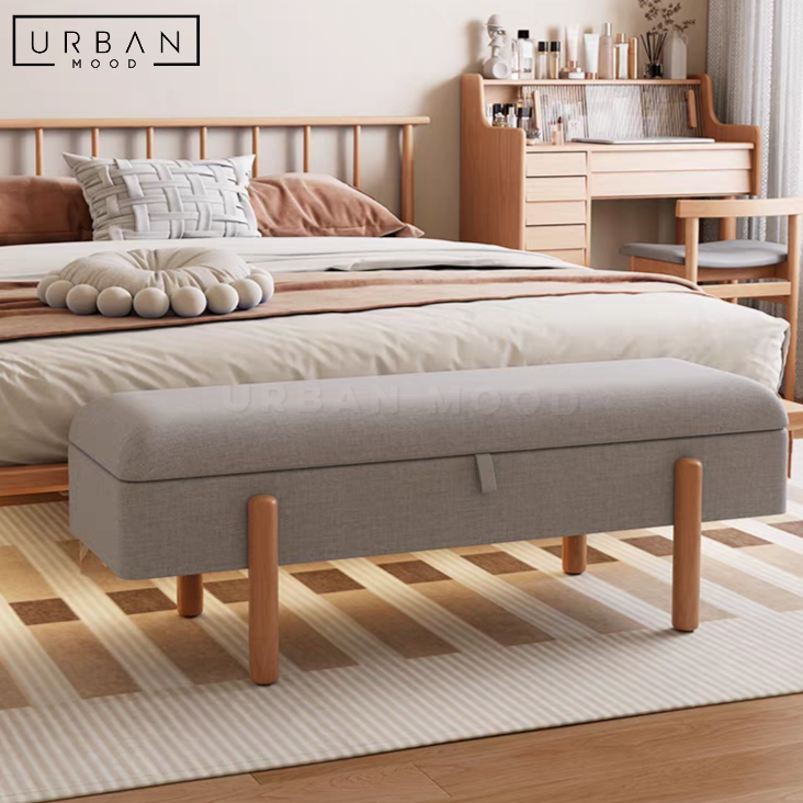 HITO Scandinavian Fabric Storage Ottoman