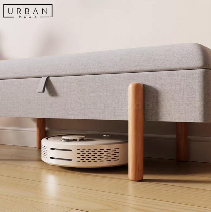 HITO Scandinavian Fabric Storage Ottoman