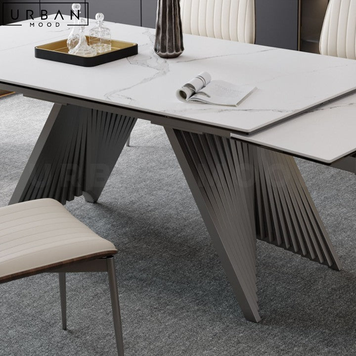 JILLS Modern Sintered Stone Extendable Dining Table