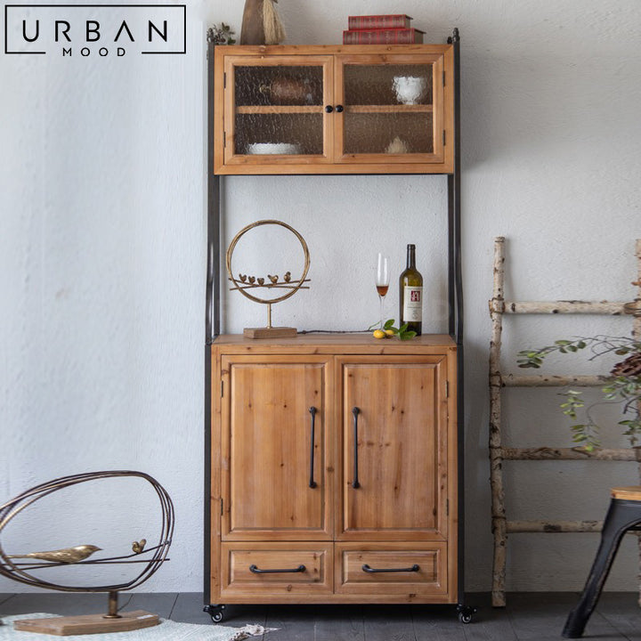 KAMEN Rustic Solid Wood Tall Cabinet