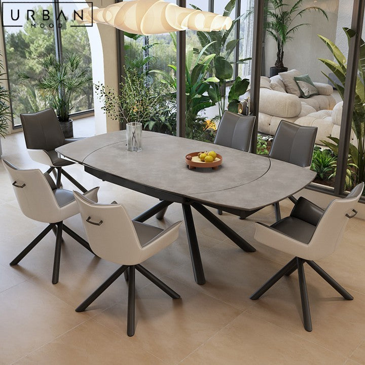 [新品未開封]Stone modern table KENZA Modern Sintered Stone Extendable Dining Table – Urban Mood