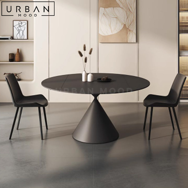 KLER Extendable Sintered Stone Round Dining Table