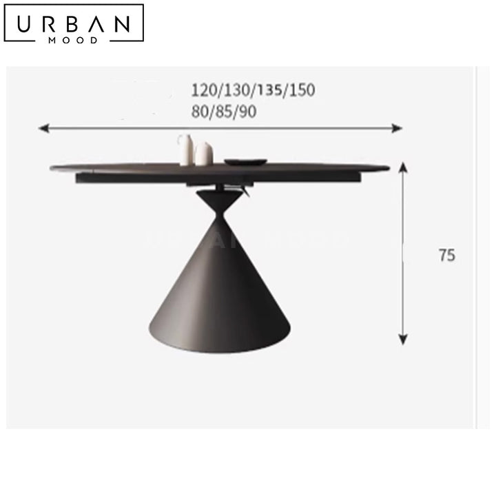 KLER Extendable Sintered Stone Round Dining Table