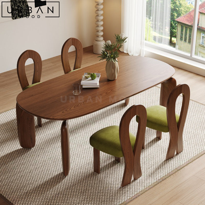 KORA Japandi Solid Wood Dining Table