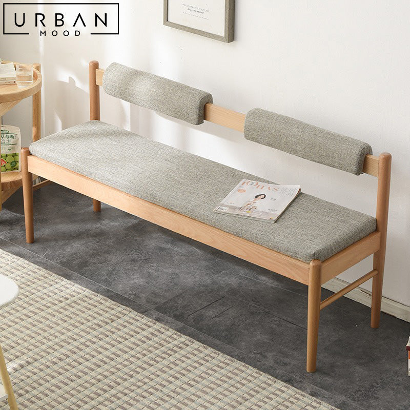 KOREN Scandinavian Solid Wood Bench