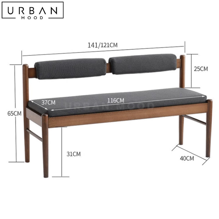 KOREN Scandinavian Solid Wood Bench