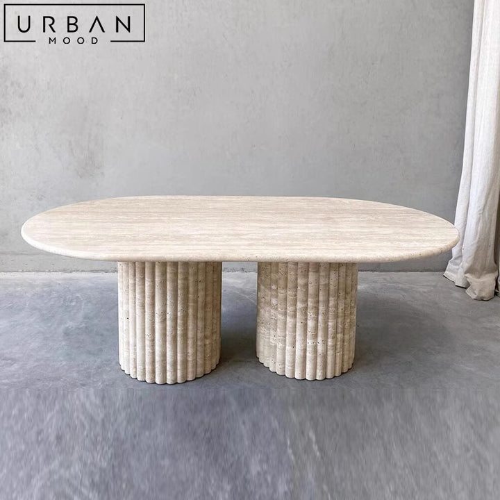LARIA Modern Travertine Coffee Table