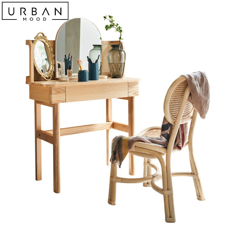 LINDSY Japandi Solid Wood Vanity Table
