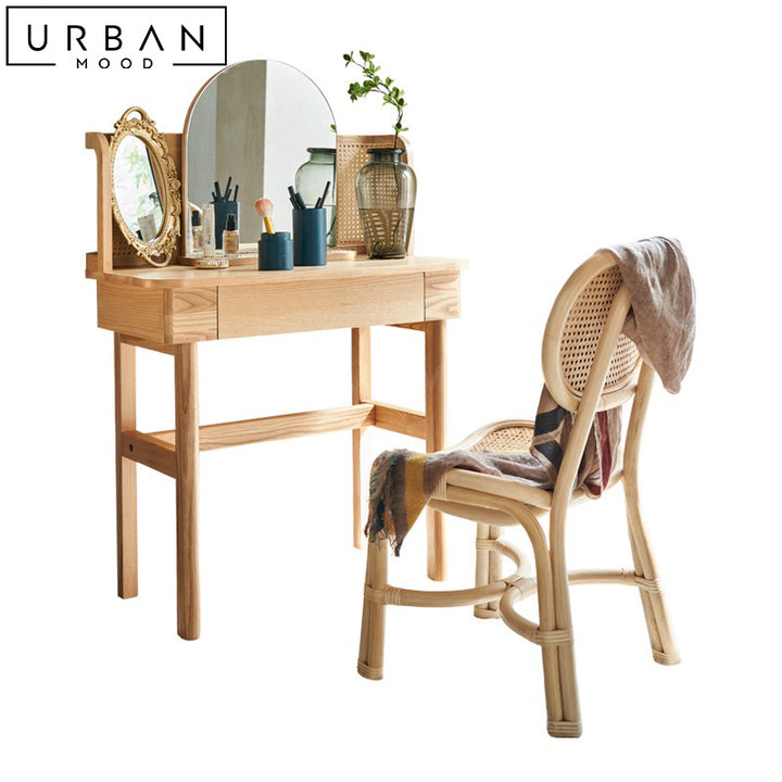 LINDSY Japandi Solid Wood Vanity Table