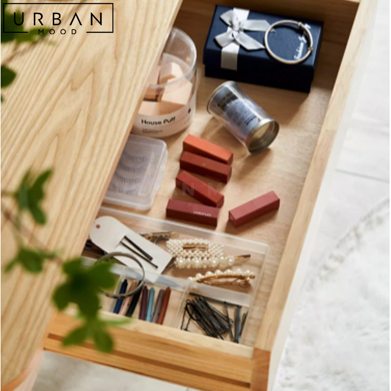 LINDSY Japandi Solid Wood Vanity Table