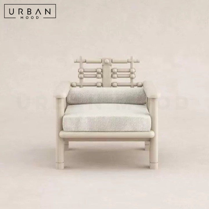 LUDMILA Mid-Century Solid Wood Lounge Chair