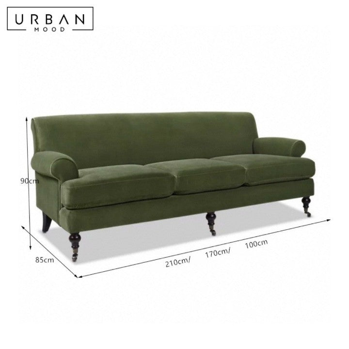 LUXUR Victorian Velvet Sofa