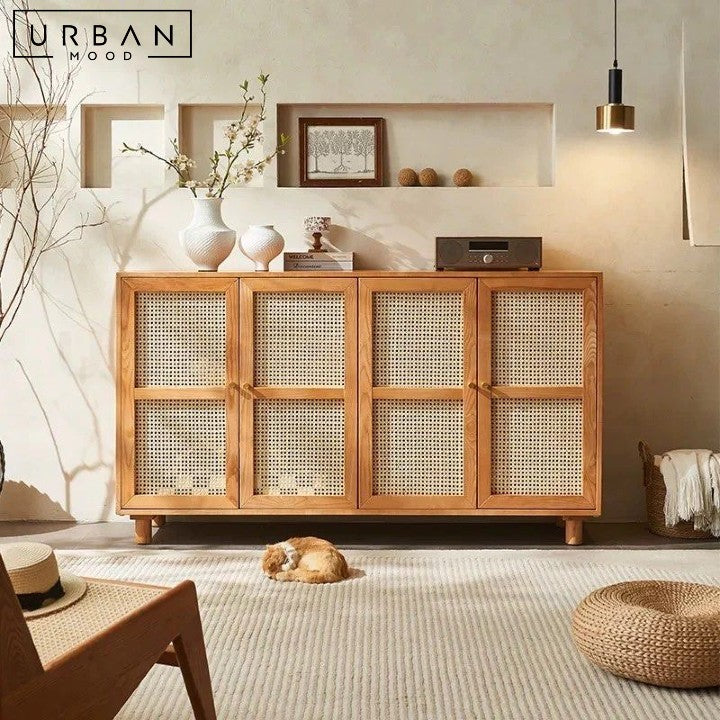 LUSKE Japandi Rattan Sideboard – Urban Mood