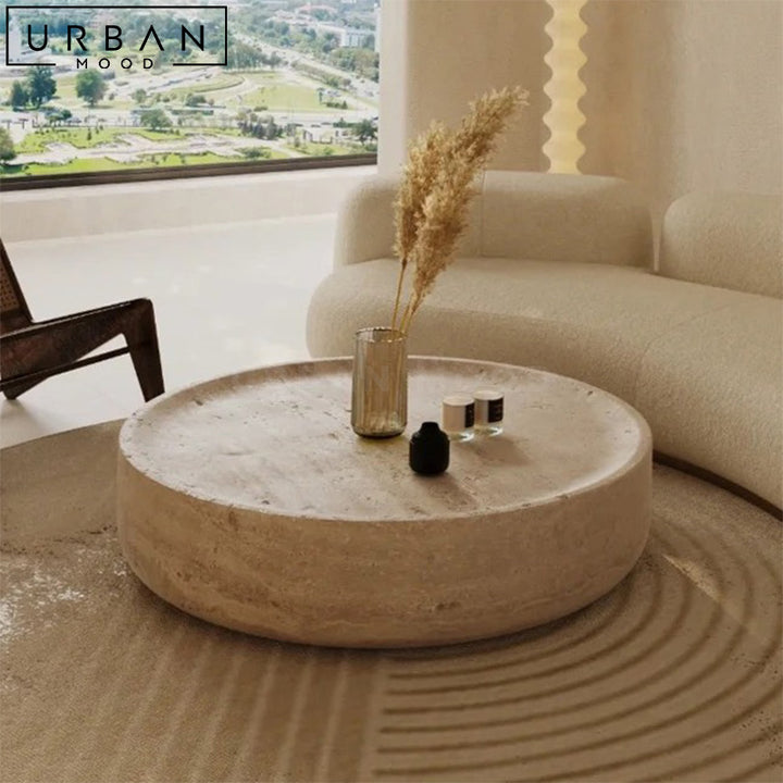 MAKI Modern Travertine Coffee Table