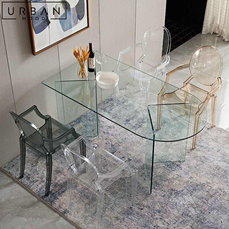 Decor Minimalist Glass Dining Table Round Tempered Glass Dining