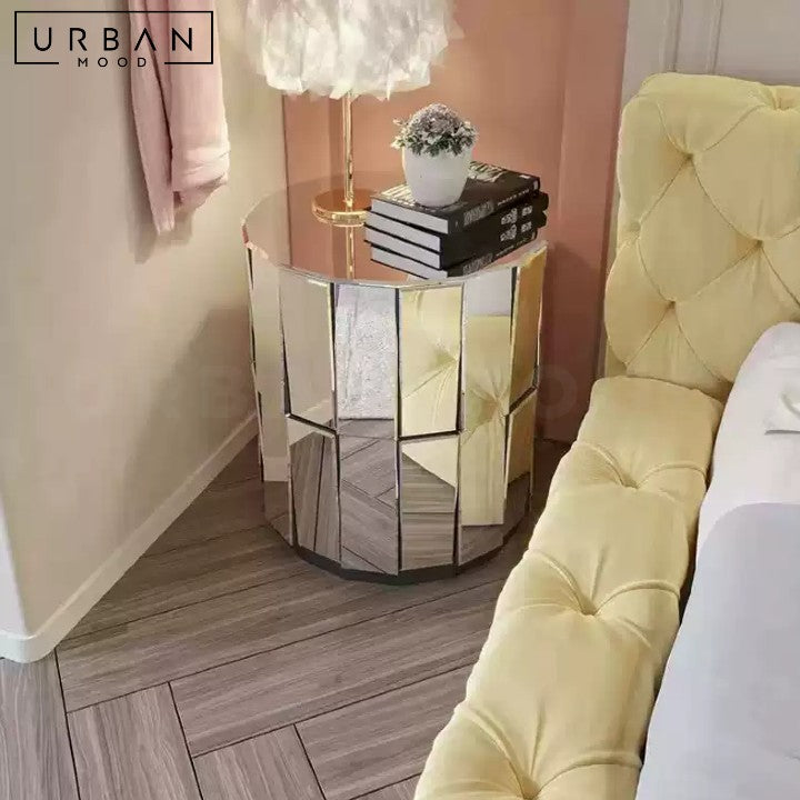 MISA Modern Mirrored Bedside Table