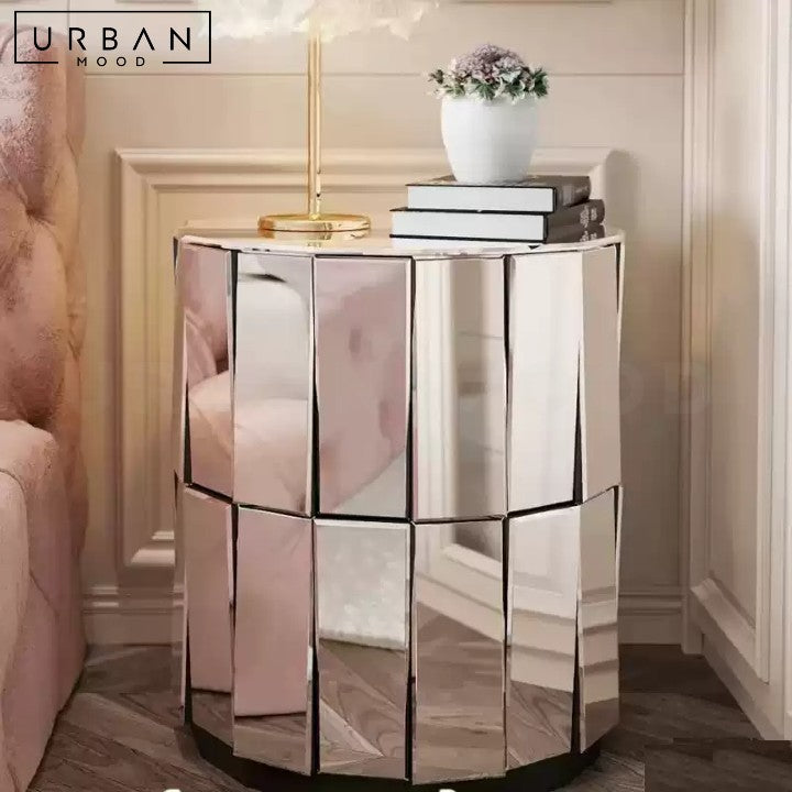 MISA Modern Mirrored Bedside Table