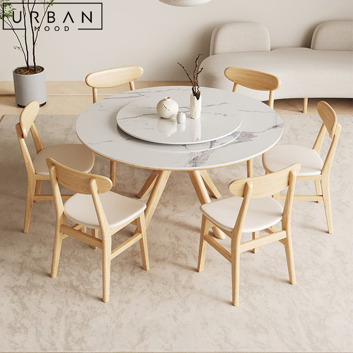 MRAM Japandi Sintered Stone Round Dining Table
