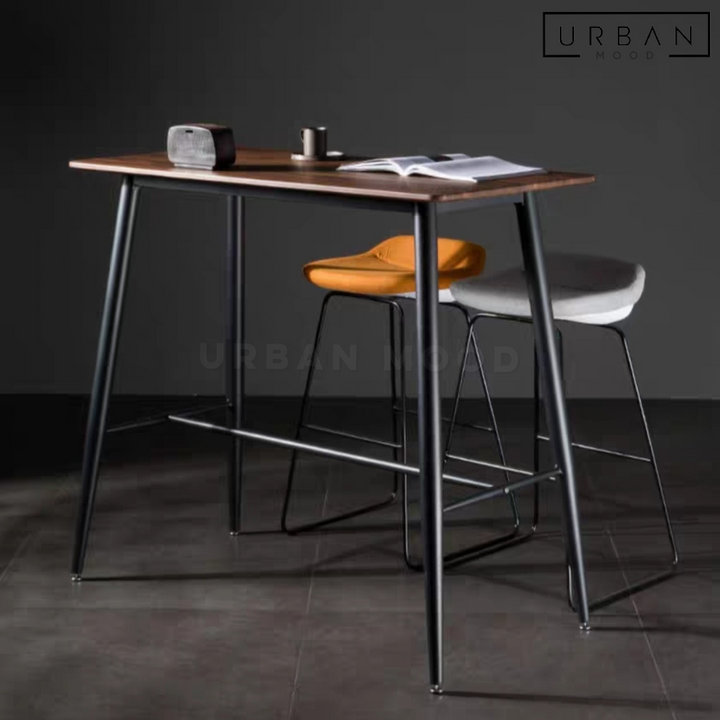 MEDLEY Industrial Solid Wood Bar Table
