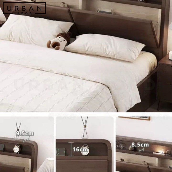 NAVO Modern Solid Wood Storage Bedframe