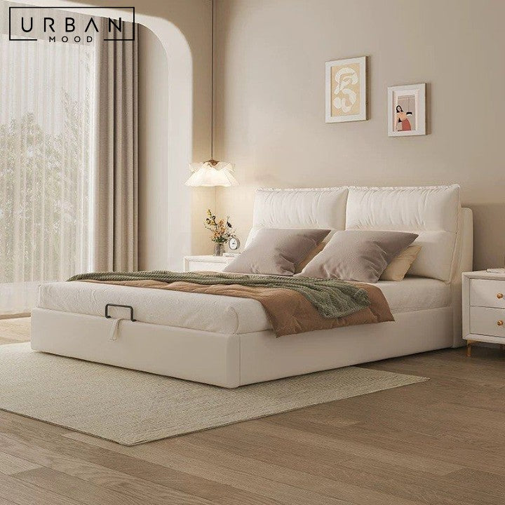 NELLY Modern Leather Storage Bedframe (Scratch-Resistant)