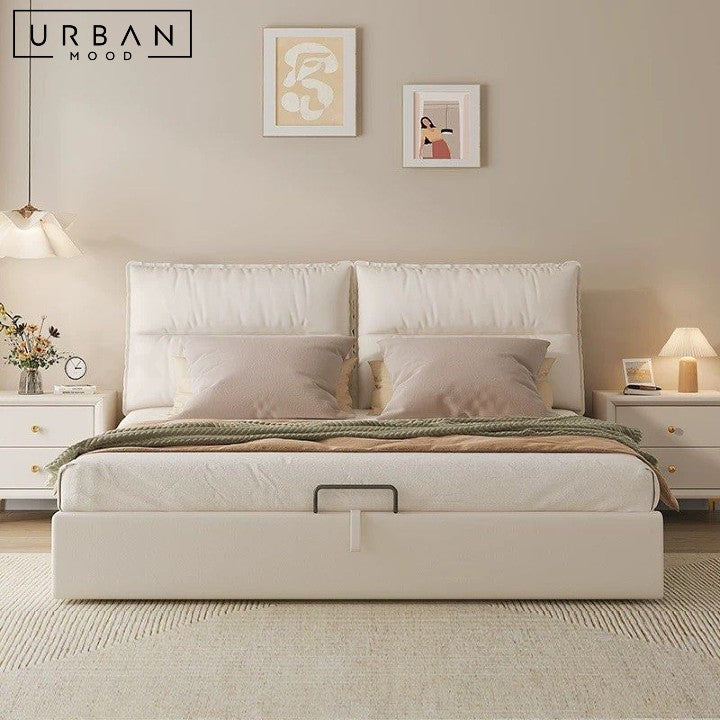 NELLY Modern Leather Storage Bedframe (Scratch-Resistant)