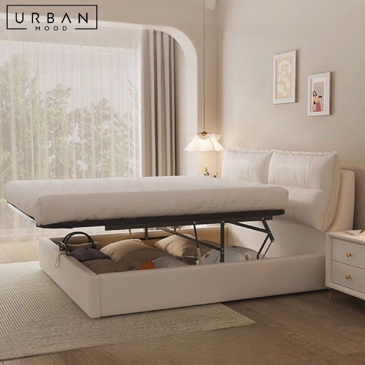 NELLY Modern Leather Storage Bedframe (Scratch-Resistant)