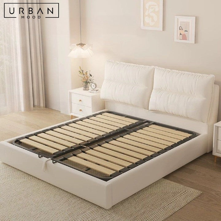 NELLY Modern Leather Storage Bedframe (Scratch-Resistant)