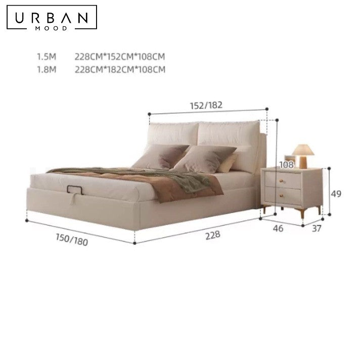 NELLY Modern Leather Storage Bedframe (Scratch-Resistant)