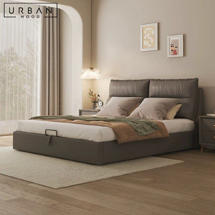 NELLY Modern Leather Storage Bedframe (Scratch-Resistant)