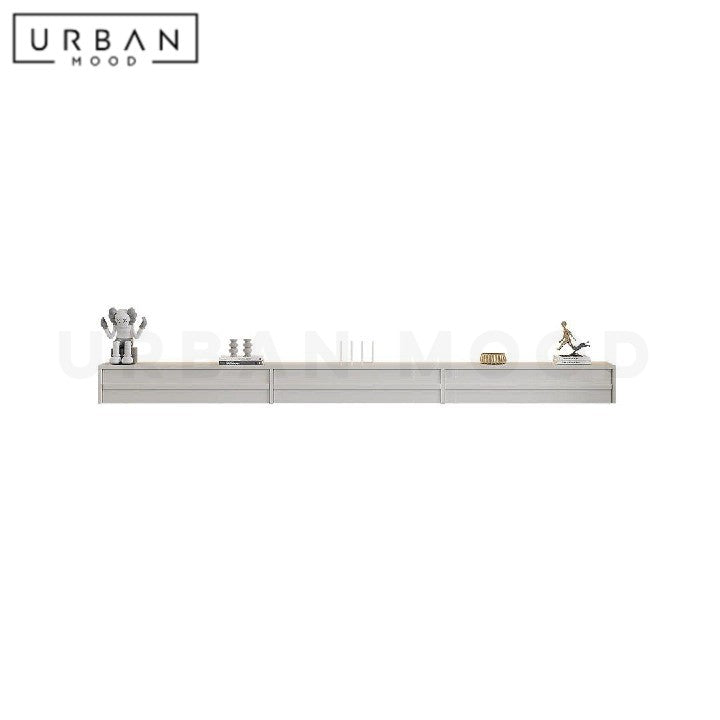 NILDA Modern Solid Wood Floating TV Console