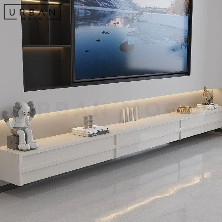 NILDA Modern Solid Wood Floating TV Console