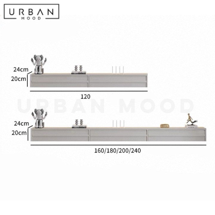 NILDA Modern Solid Wood Floating TV Console
