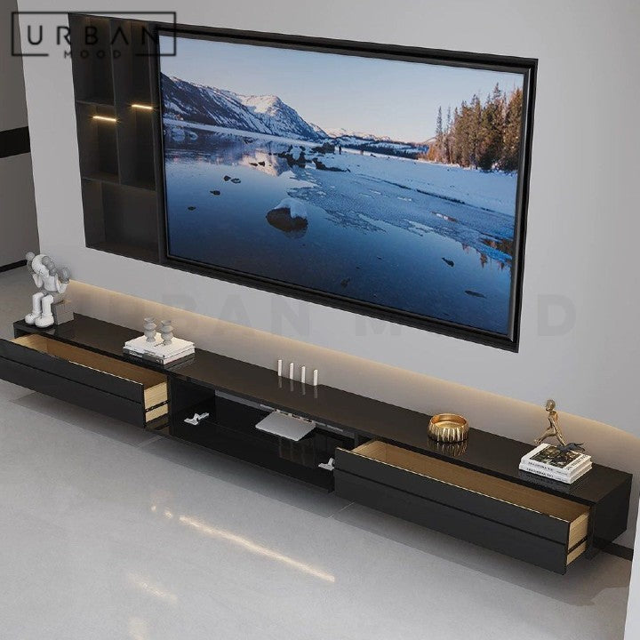 NILDA Modern Solid Wood Floating TV Console