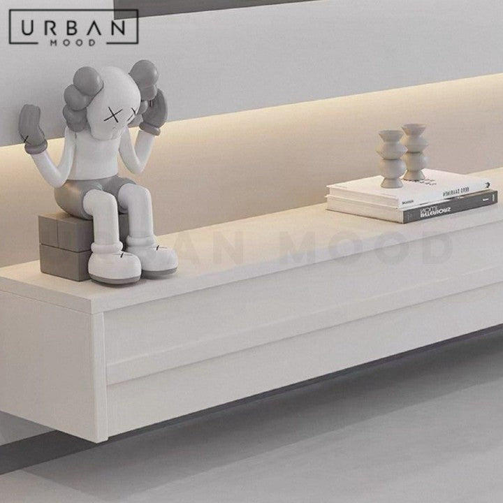 NILDA Modern Solid Wood Floating TV Console