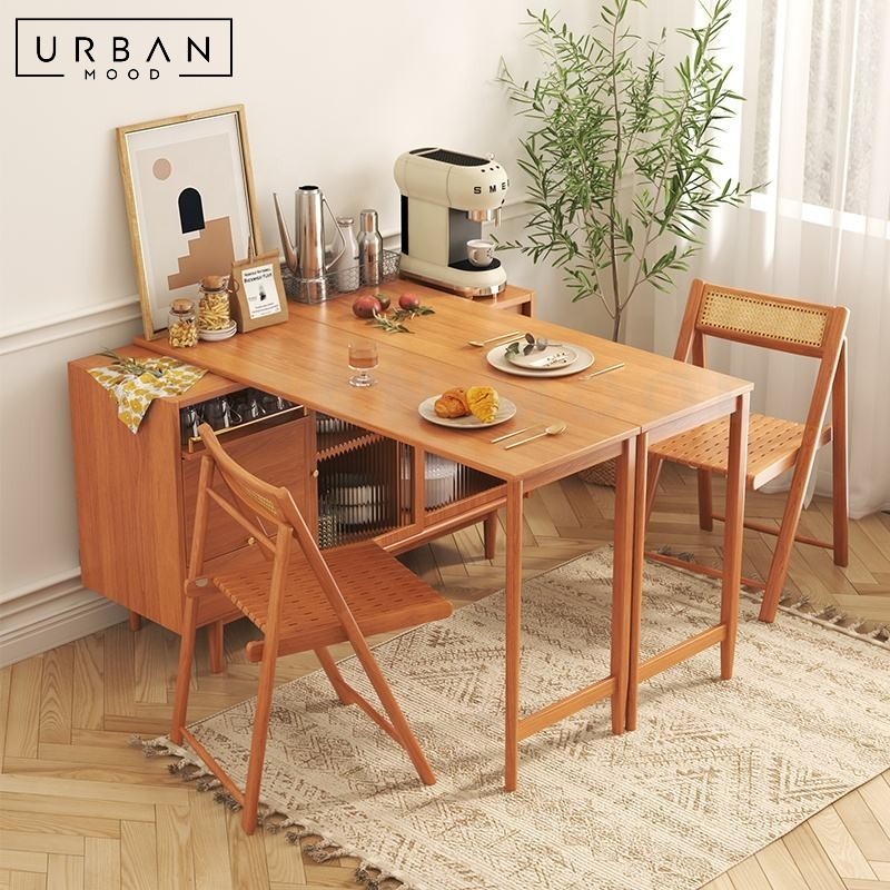 NISE Japandi Solid Wood Dining Table Cabinet – Urban Mood
