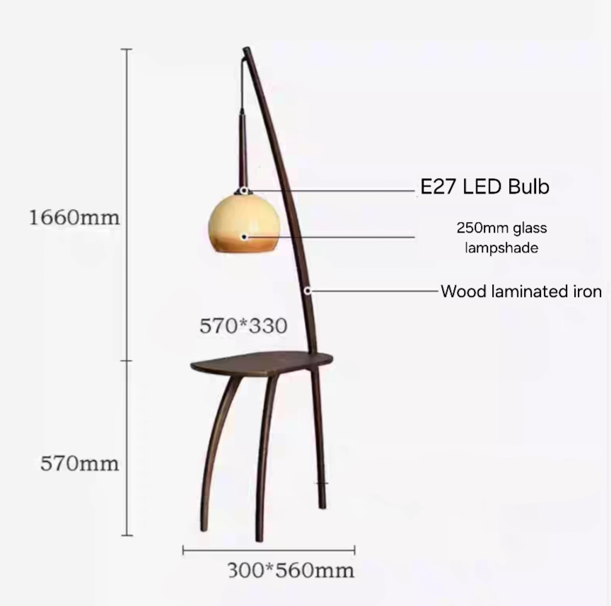 NOFU Oriental Solid Wood Standing Lamp