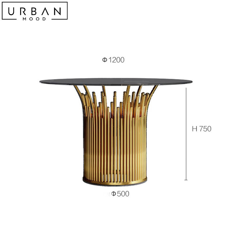OSARI Modern Round Glass Dining Table
