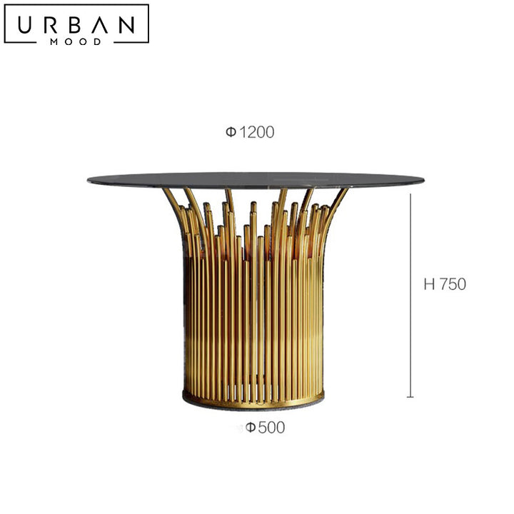 OSARI Modern Round Glass Dining Table